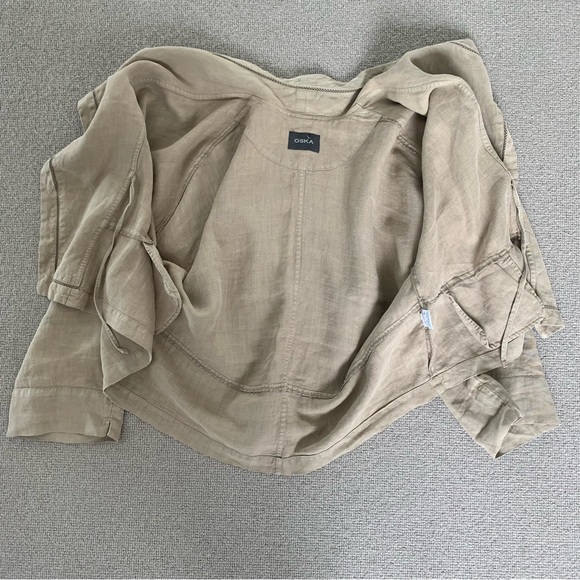 OSKA Linen Summer Jacket Size 2 UK 12 Ecru Lagenlook Artisan - Picture 9 of 12